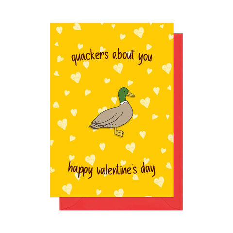 Duck Pin Badge Valentine's Card
