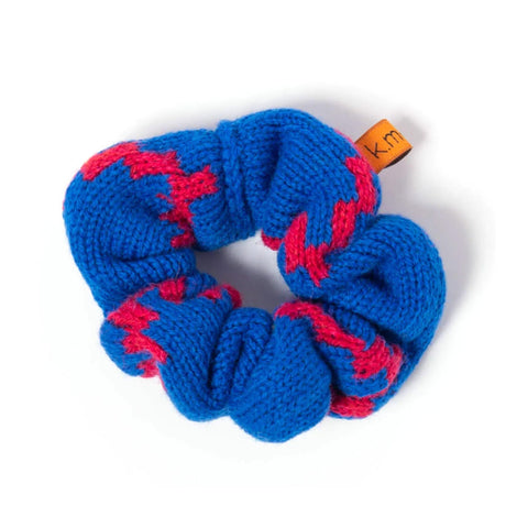 Blue Knitted Scrunchie