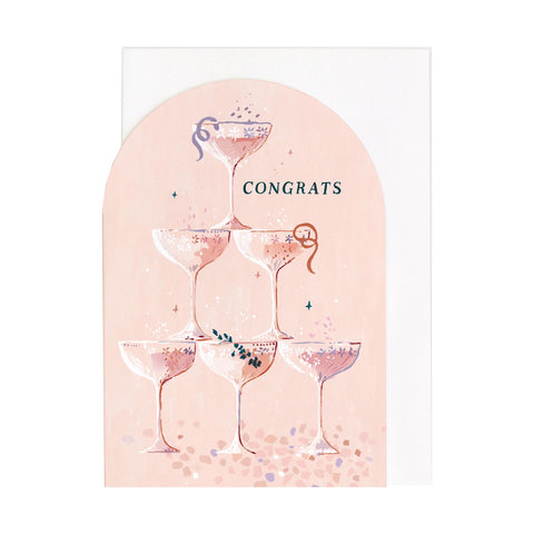 Champagne Wedding Card