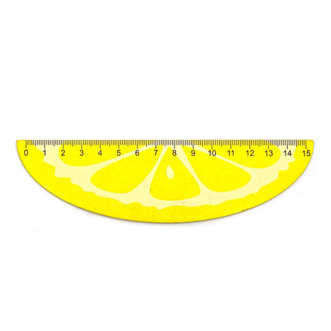 15cm wooden ruler shaped like a lemon slice