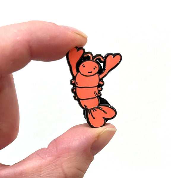 Lobster Pin Badge Valentine's Card