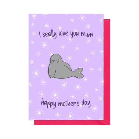 Seal Pin Badge Mother's Day Card
