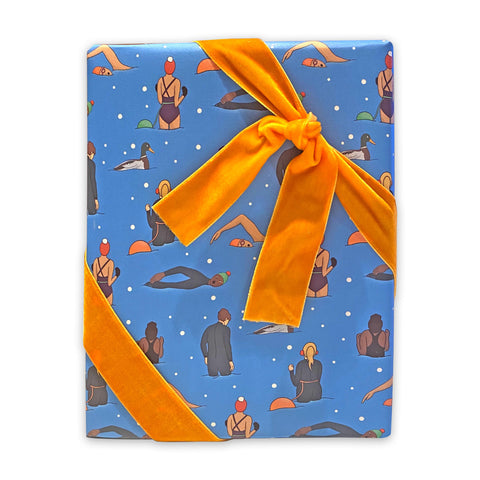 Wild swimmer Christmas wrapping paper