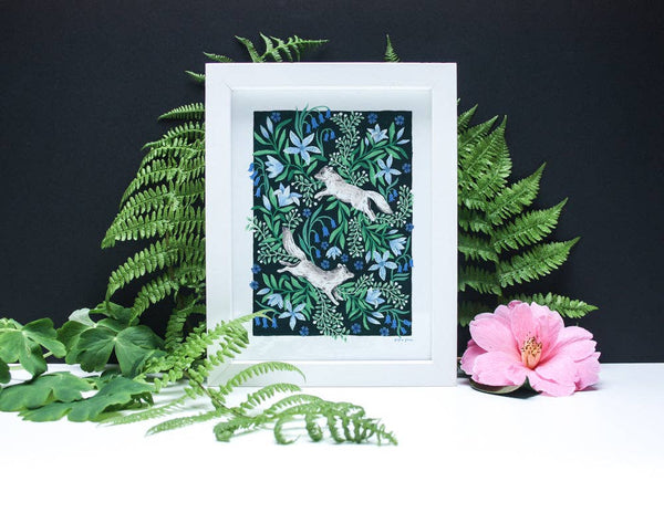 Fox & Lilies Art Print 