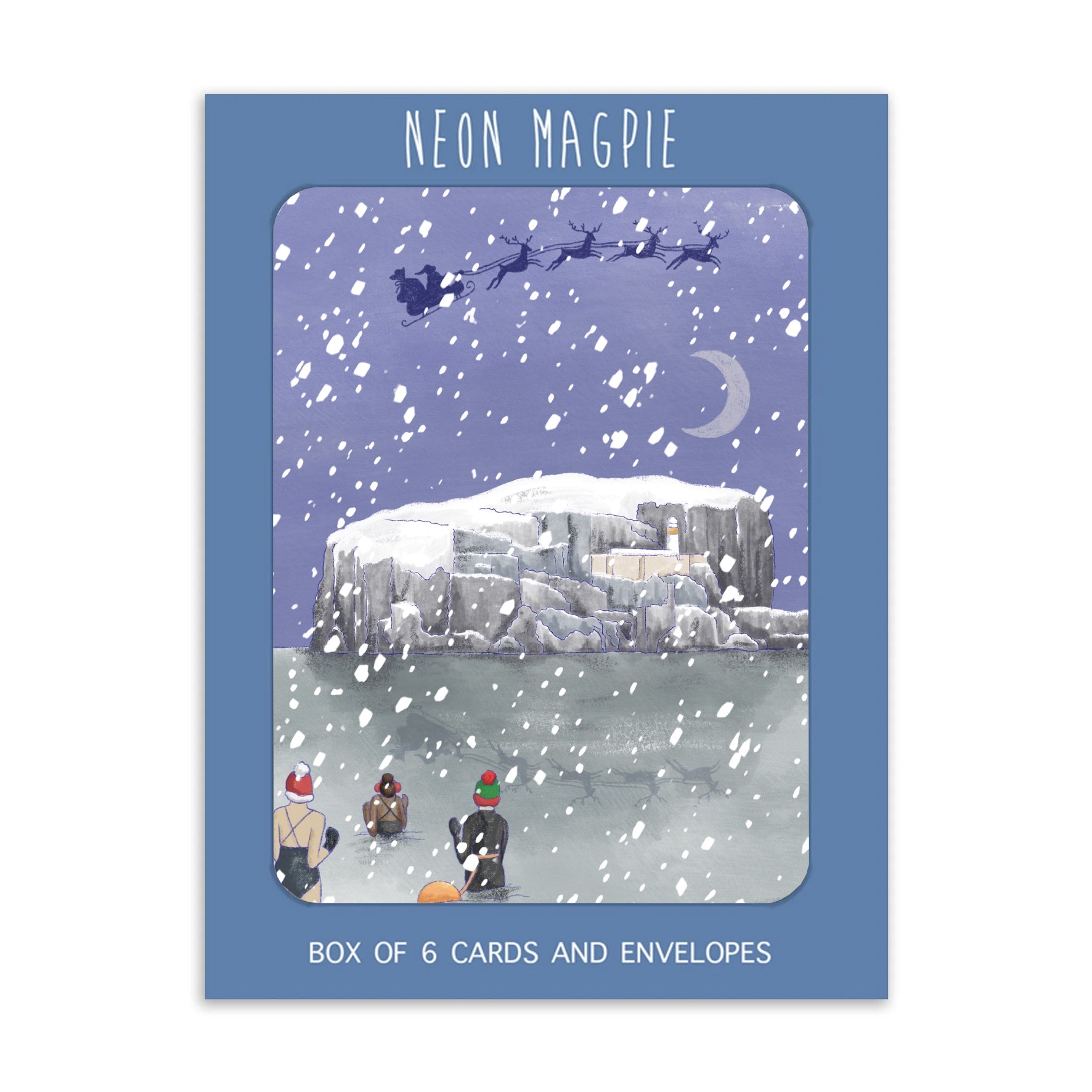 Gold Foil Bass Rock Box of Christmas Cards
