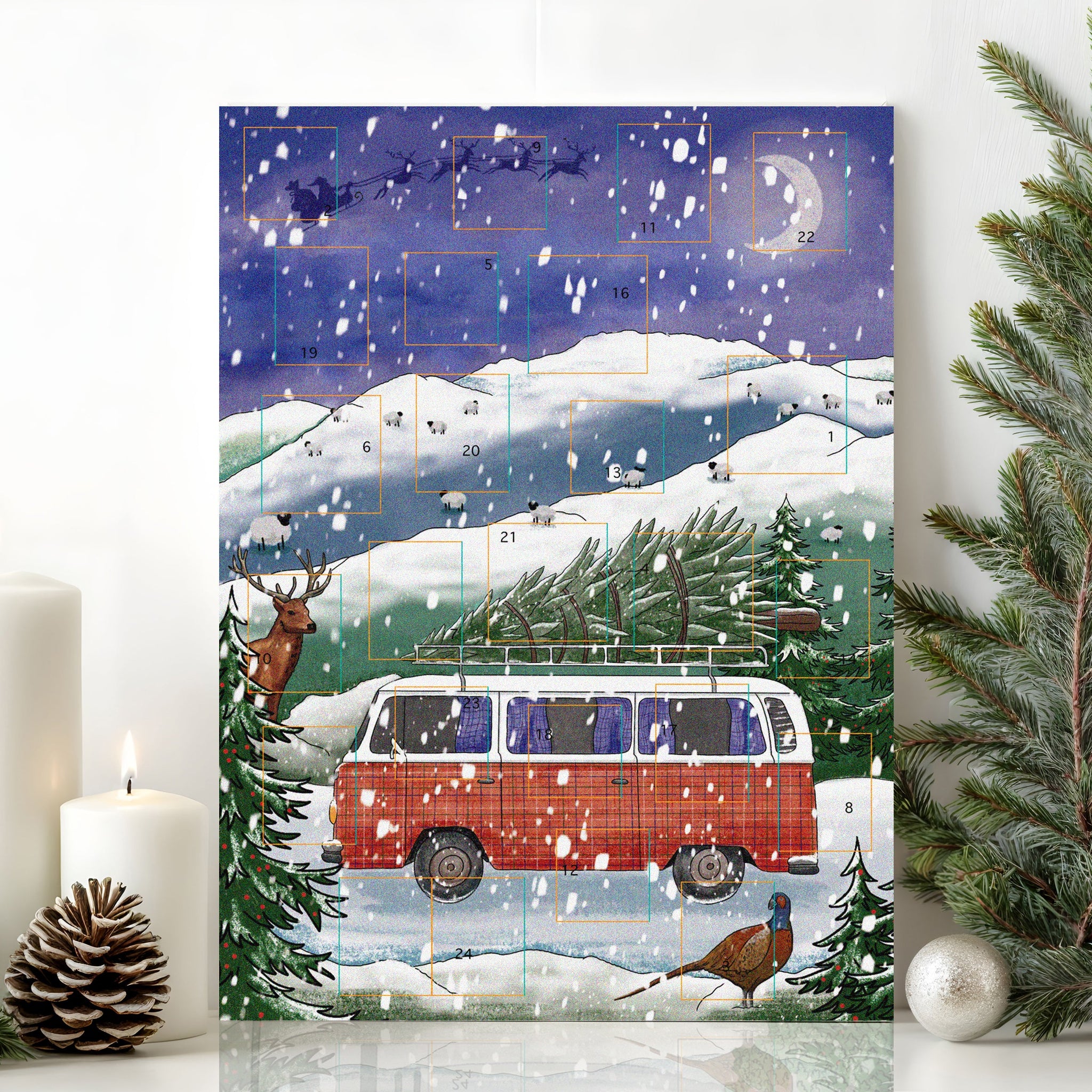 Camper Van Glitter Advent Calendar