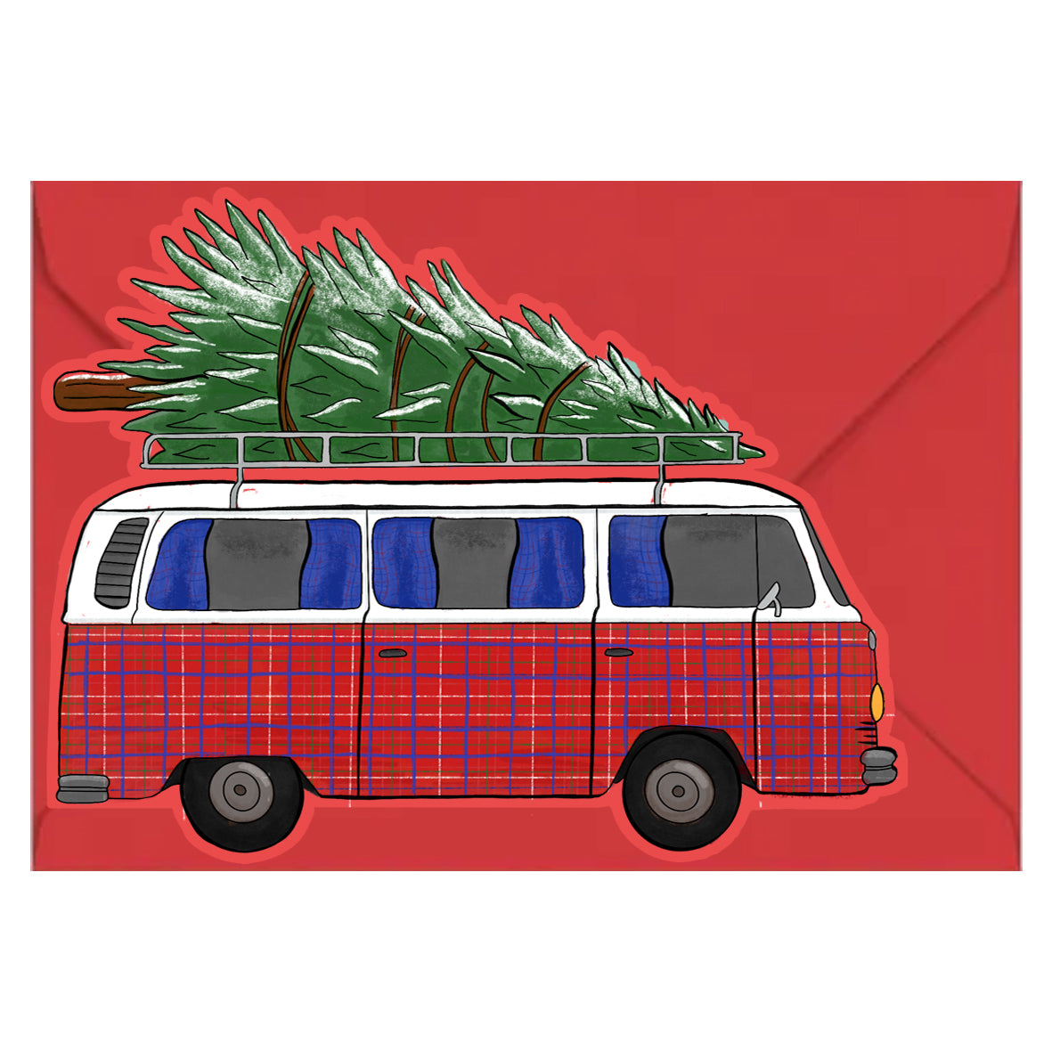 Camper Van Die Cut Christmas Card