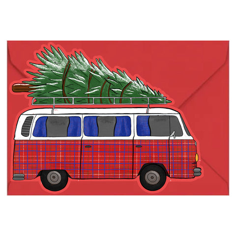 Camper Van Die Cut Christmas Card