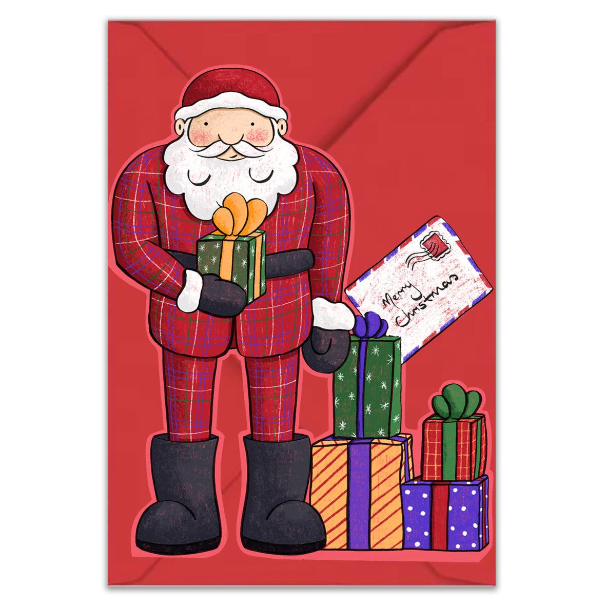 Santa Die Cut Christmas Card