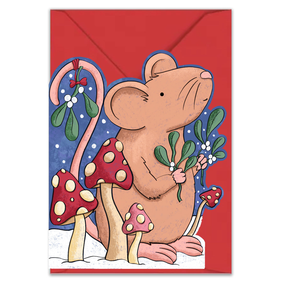 Mouse Die Cut Christmas Card
