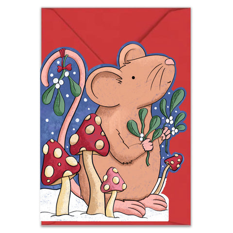 Mouse Die Cut Christmas Card