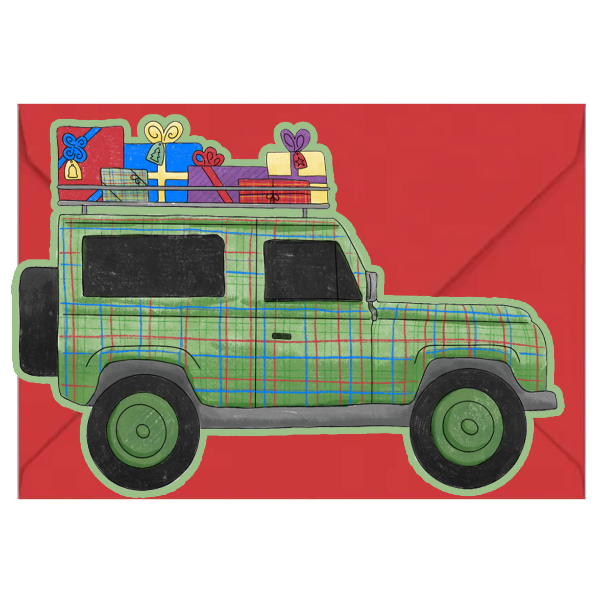 Land Rover Die Cut Christmas Card
