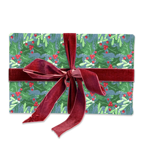 Mistletoe and Holly Wrapping Paper