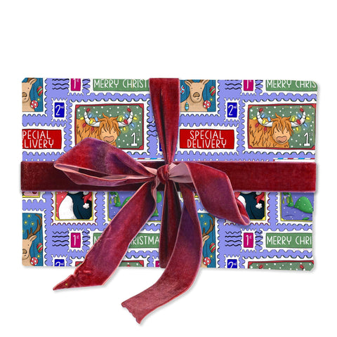 Scotland Stamp Christmas Wrapping Paper