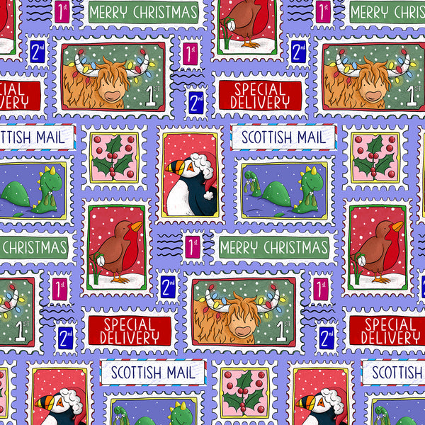 Scotland Stamp Christmas Wrapping Paper