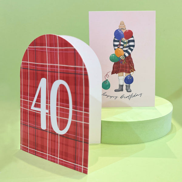 Tartan Age 40 Birthday Card