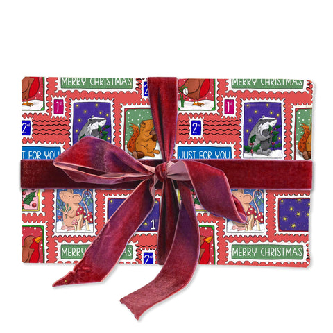 Woodland Stamp Christmas Wrapping Paper