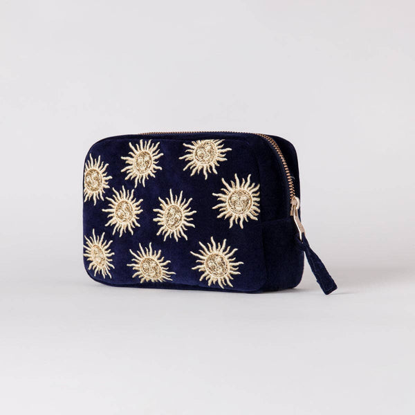 Sun Goddess Cosmetics Bag: Velvet / Navy