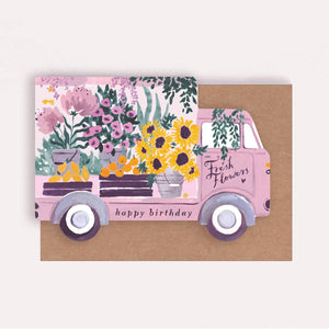 Sister Paper Co. - Flower Truck Birthday Card | Female Birthday Card | Floral