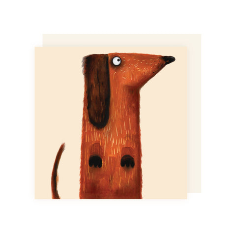 Charley Rabbit - Happy Sausage Dog Standing Dachshund Greeting Card
