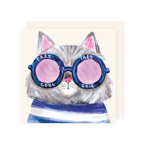 Charley Rabbit - Cool French Cat Très Chic Greeting Card