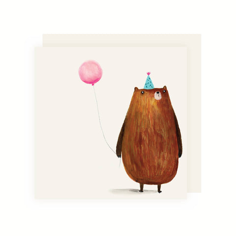 Charley Rabbit - Party Bear Balloon Greeting Card