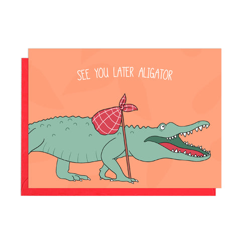 See You Later Alligator Card - Neon Magpie