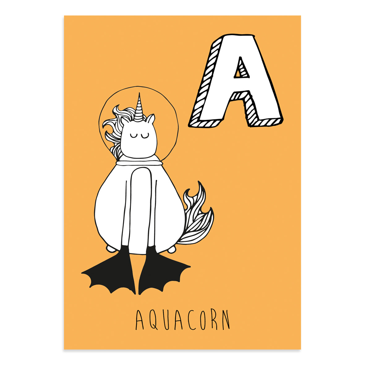 Aquacorn Postcard - Neon Magpie