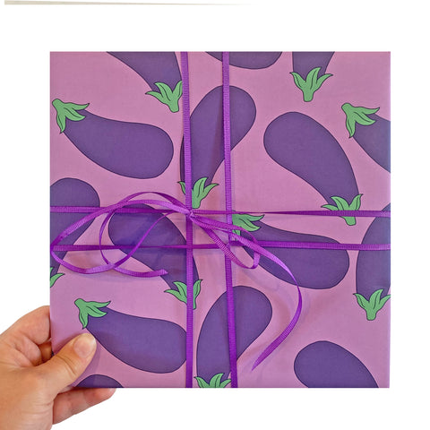 Aubergine Wrapping Paper and Gift Tags - Neon Magpie
