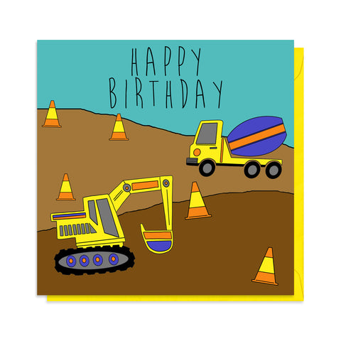 Digger birthday card
