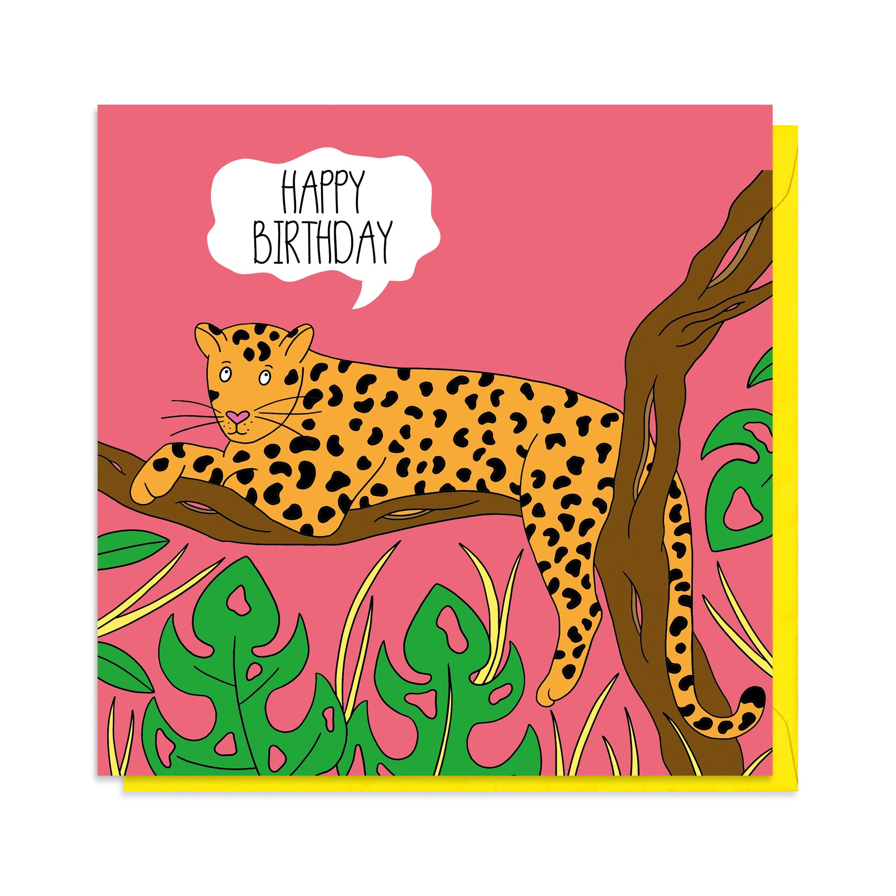 Jaguar Birthday Card - Neon Magpie