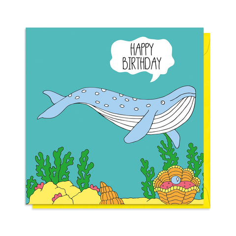 Whale Birthday Card - Neon Magpie