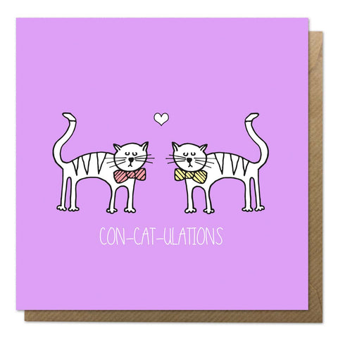 Mr & Mr Wedding Cats Card - Neon Magpie