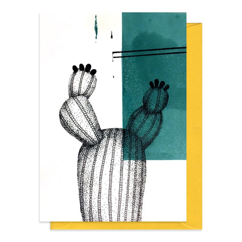 Greetings card featuring an illustration of a cactus