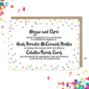 Colourful confetti invitations