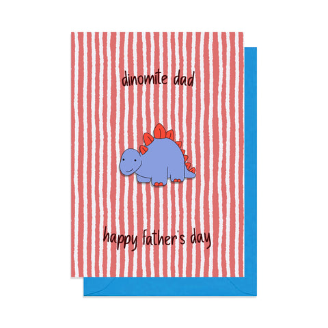 Dinosaur Enamel Pin Father's Day Card