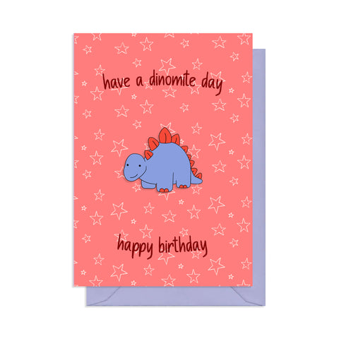 Dinosaur Enamel Pin Birthday Card