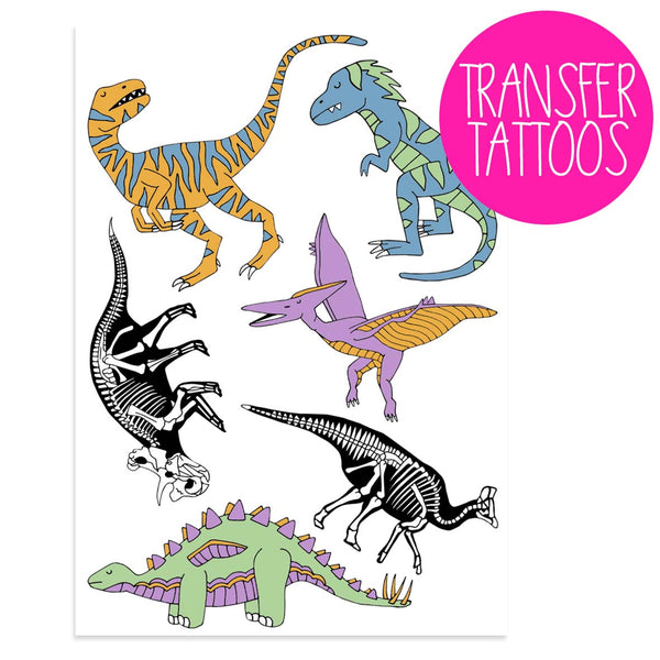 Dinosaur gift box - Dinosaur Transfer Tattoos