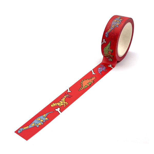 Roll of red dinosaur washi tape