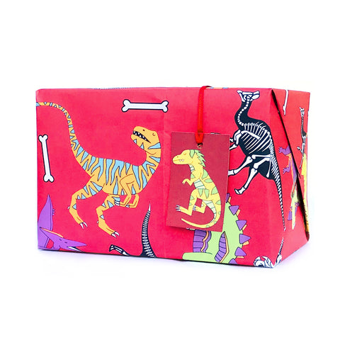 Dinosaur Wrapping Paper and Gift Tags - Neon Magpie