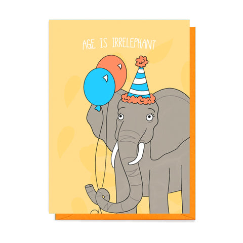 Age is Irrelephant Card - Neon Magpie