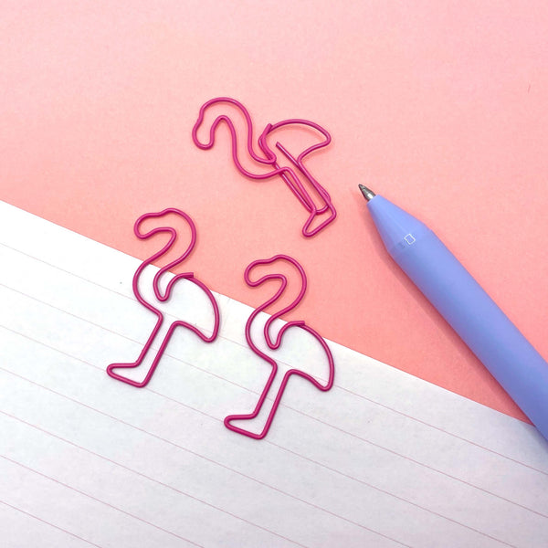 Pink flamingo paper clips