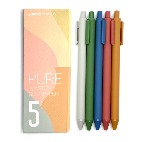Orange box with 5 coloured gel pens
