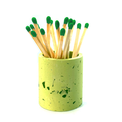 Green Terrazzo match pot with green matches
