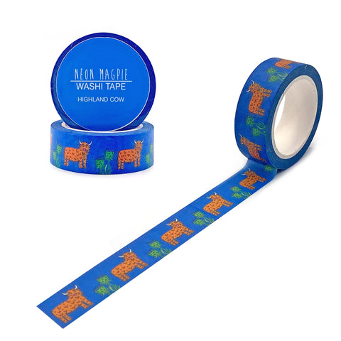 Highland Cow Washi Tape - Neon Magpie