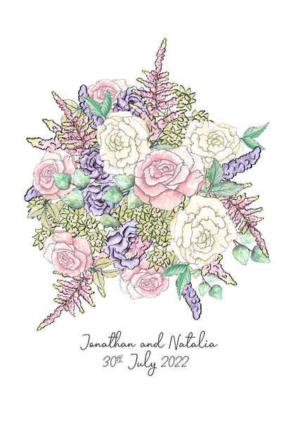 Custom Wedding Bouquet Art Print