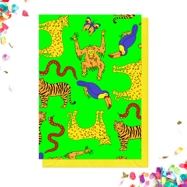 Back of jungle party invitations
