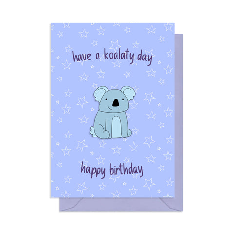 Koala Enamel Pin Birthday Card