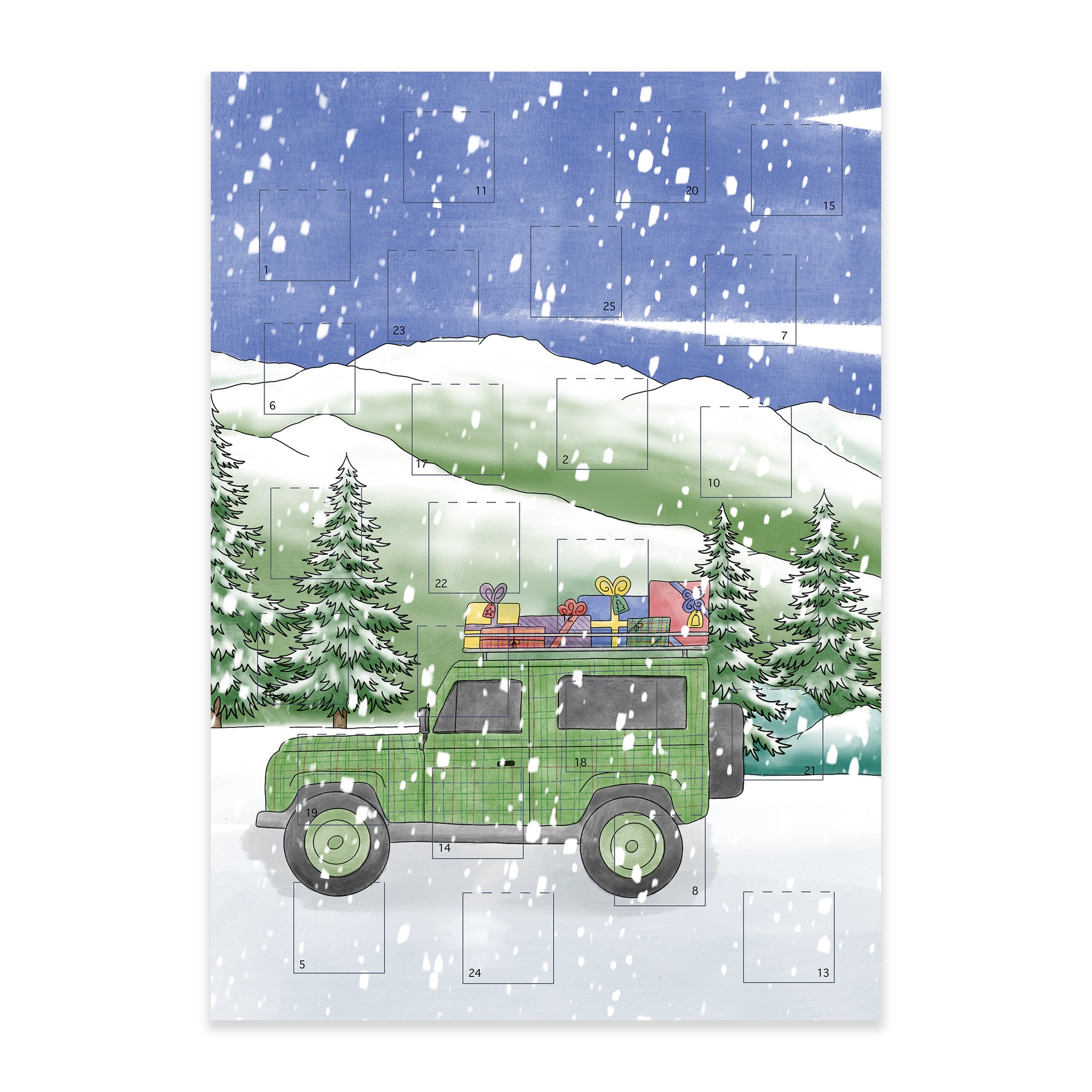 Tartan Land Rover Advent Calendar  Neon Magpie