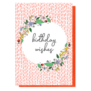 Ladybird Wreath Birthday Card